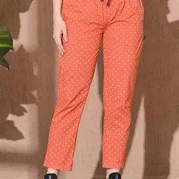 RENZ Women Printed Pure Cotton Mid-Rise Straight-Leg Lounge Pants-picture-37