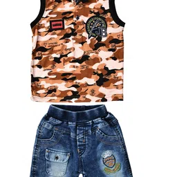 ZADMUS Boys Printed Polo Collar Pure Cotton T-shirt With Shorts-picture-7