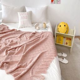 JC HOME Pink Geometric AC Room 300 GSM Single Bed Blanket-picture-25