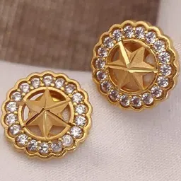 RUPALI FASHION Gold Plated Circular Studs Earrings-image-67