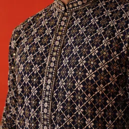 Jompers Men Embroidered Regular Sequinned Kurta with Pyjamas image 5
