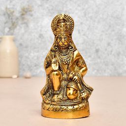 CRAFTAM Gold-Toned and Black Hanuman Murti Metal Religious Idol Showpiece-image-88