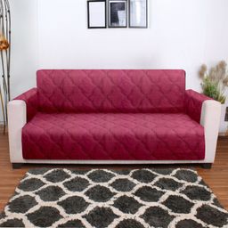 Cortina Red 6 Pieces Velvet Reversible Sofa Cover With Arms-0