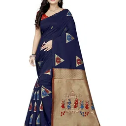 KAVINDI Kalamkari Woven Design Zari Banarasi Saree-picture-9
