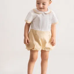 THE BABY TRUNK Infant Unisex Beige Organic Cotton Bodysuit-image-32