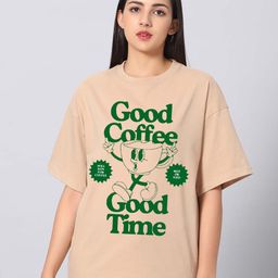 Besick Graphic Printed Round Neck Drop Shoulder Sleeves Cotton Oversized T-shirt-picture-35