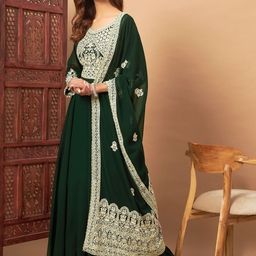 Chhabra 555 Mirror Embellished Gown Maxi Ethnic Dresses With Dupatta-image-79