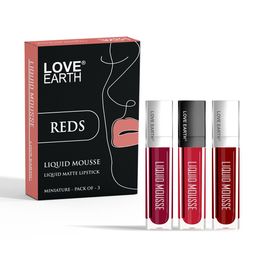 LOVE EARTH Set Of 3 LiquidLipstick - 2 ml Each - Bloody Mary- Spicy Sangria- Sea Breeze-13