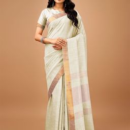 PURI MAA Zari Linen Blend Fusion Kota Saree-image-98