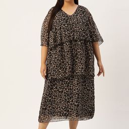 theRebelinme Animal Printed Layered Georgette A-Line Midi Dress-picture-14
