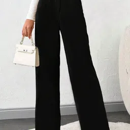 KERI PERRY Women Relaxed Straight Leg High-Rise Trousers-image-49