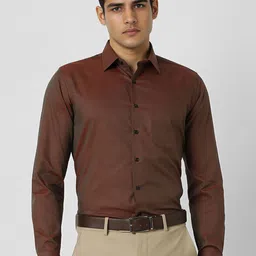 Van Heusen Men Slim Fit Spread Collar Textured Cotton Formal Shirt-picture-12