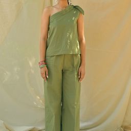 House of Harakh One Shoulder Neck Top & Trousers Co-Ords-picture-14