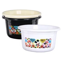 Aura White & Black 3 piece Abstract Plastic Bath Accessories Set-14