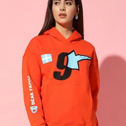GRIFFEL Women Printed Hooded Sweatshirt-picture-9