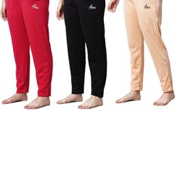 FIT N FAME Women Pack of 3 Mid-Rise Cotton Pyjamas-image-85