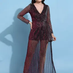 MISS HAUTE Embellished Net Maxi Dress-20