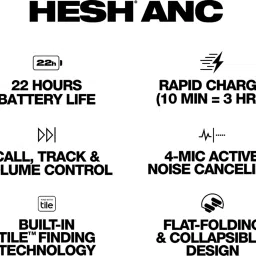 skullcandy Hesh ANC Noise Cancelling Wireless Headphones, 22 Hr Battery, With Microphone Bluetooth Headset image 2