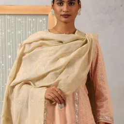 Lakshita Women Beige Chanderi Dupatta-picture-10