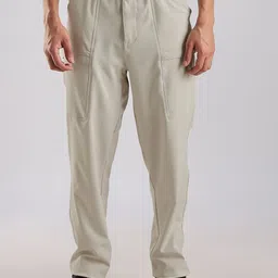 NEVER NEUD Men Relaxed Cargos Trousers-image-42