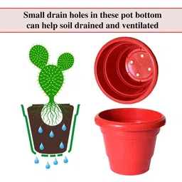 Kuber Industries 3-Pcs Green & Red 2 LayeredPlanters image 5