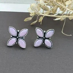 BLACKBOX Oxidised Artificial Stone Studded Earring-10