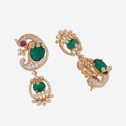 Kushal's Fashion Jewellery Gold-Plated Cubic Zirconia Studded Jewellery Set image 2