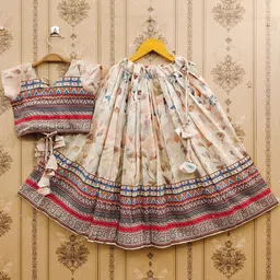 DHRUV CREATION Girls Printed Ready to Wear Lehenga & Blouse With Dupatta-29