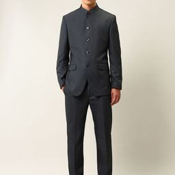Arrow Self Design Tailored-Fit Mandarin Collar Two Piece Suits-picture-21