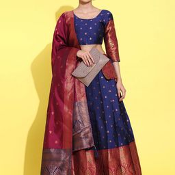 Payu Semi-Stitched Lehenga & Unstitched Blouse With Dupatta-picture-16