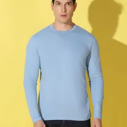 WOOSTRO Men Solid Round Neck Cotton Slim Fit T-shirt-image-7