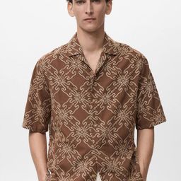 MANGO MAN Embroidered Casual Shirt-image-12