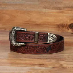 Celtic Unisex Artisanal Mastery Textured Leather Belt-image-59