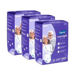 Dignity Set Of 3 Overnight Tape Style Adult Diapers- XL- 10 Pcs Each-image-92