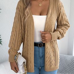 StyleCast x Revolte Women Self Design V-Neck Longline Shrug-picture-31