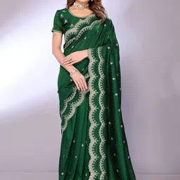 FABMORA Embroidered Pure Silk Saree-image-21