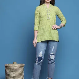 Roly Poly Geometric Printed Pure Cotton Kurti-picture-14