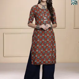 HERE&NOW Selection Of 2 Floral Printed Round Neck Straight Kurta-39
