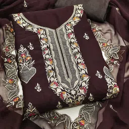 SYS Brand - Shop Your Style Floral Embroidered Unstitched Dress Material-image-12