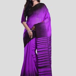 Crochetin Printed Border Solid Ikat Saree-picture-15