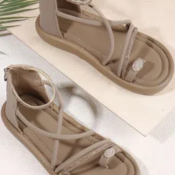 Dollphin Women Beige Open Toe Flats-picture-16