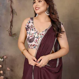 Anouk Embellished Border Saree With Blouse Piece image 2