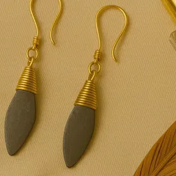 Unravel India Oval Shaped Drop Earrings-picture-0