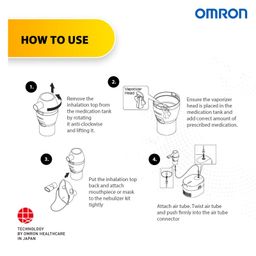 Omron NE C106 Ultra Compact & Low Noise Compressor Nebuliser & MC 246 Digital Thermometer Combo - White image 4