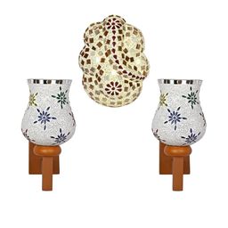 Somil Indore Mosaic Decorative Lamp Combo of Matching Wall Lamp & Blessing God Ganesh Wall Lamp, Multi Compatible with LED, Size: 14.5 X 14.5 X 28 Cm, Pack of 3.-image-97