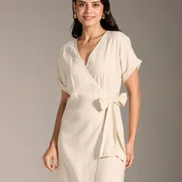 20Dresses Women Solid Wrap Dress-image-78