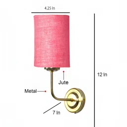 Devansh Pink Metal Traditional Cylinder Shaped Wall Lamp-image-49