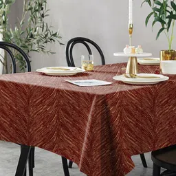 Aura Maroon 6-Seater Table Cover-image-81