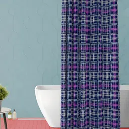 ArtzFolio Purple and Blue Printed Waterproof Shower Curtain-image-30