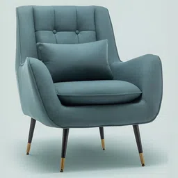 nestroots Teal Blue & Black Wooden Accent Lounge Chair-image-87